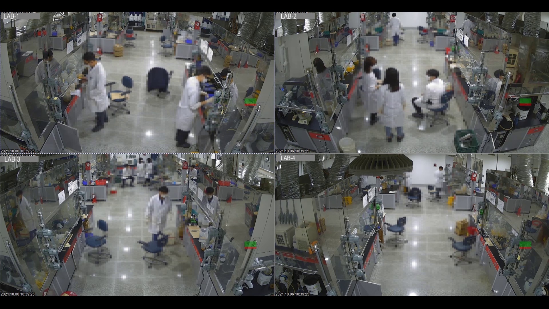 연구소 화재 감지(반경 15M내 카메라 4대 동시 감지)